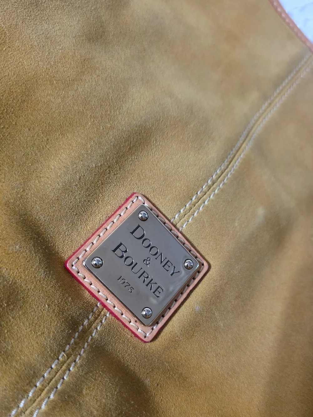 Dooney&Bourke Gold Suede Large Shoulder Bag